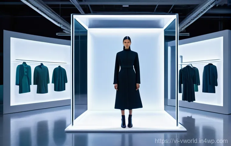 메타버스 패션쇼의 비용 절감 효과 - **Prompt:** A bustling, interactive metaverse fashion marketplace. A diverse group of fashionable av...