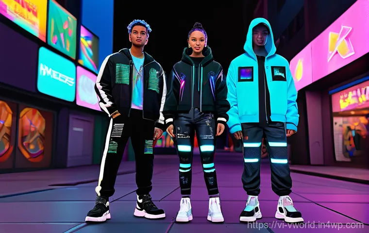 메타버스에서의 패션 트렌드 예측 - **Prompt:** A gender-neutral avatar, standing confidently in a minimalist yet sophisticated AI-desig...