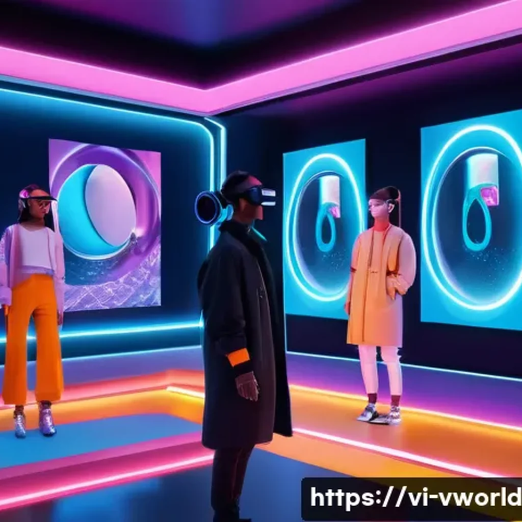 메타버스 패션쇼의 관객 참여도 측정 방법 - A futuristic virtual fashion show scene inside a vibrant metaverse environment, featuring diverse av...